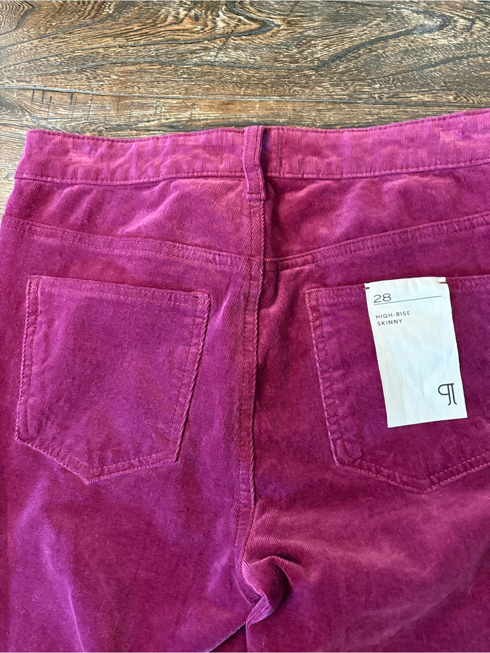 Anthropologie Pilcro High-Rise Skinny Corduroy Pants Women 28 Burgundy NWT - Picture 4 of 9